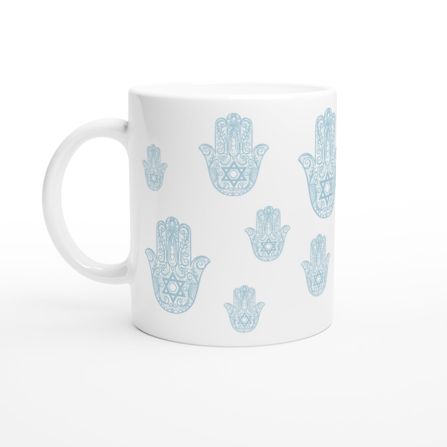 Tales of Israel Mug: hamsa blue