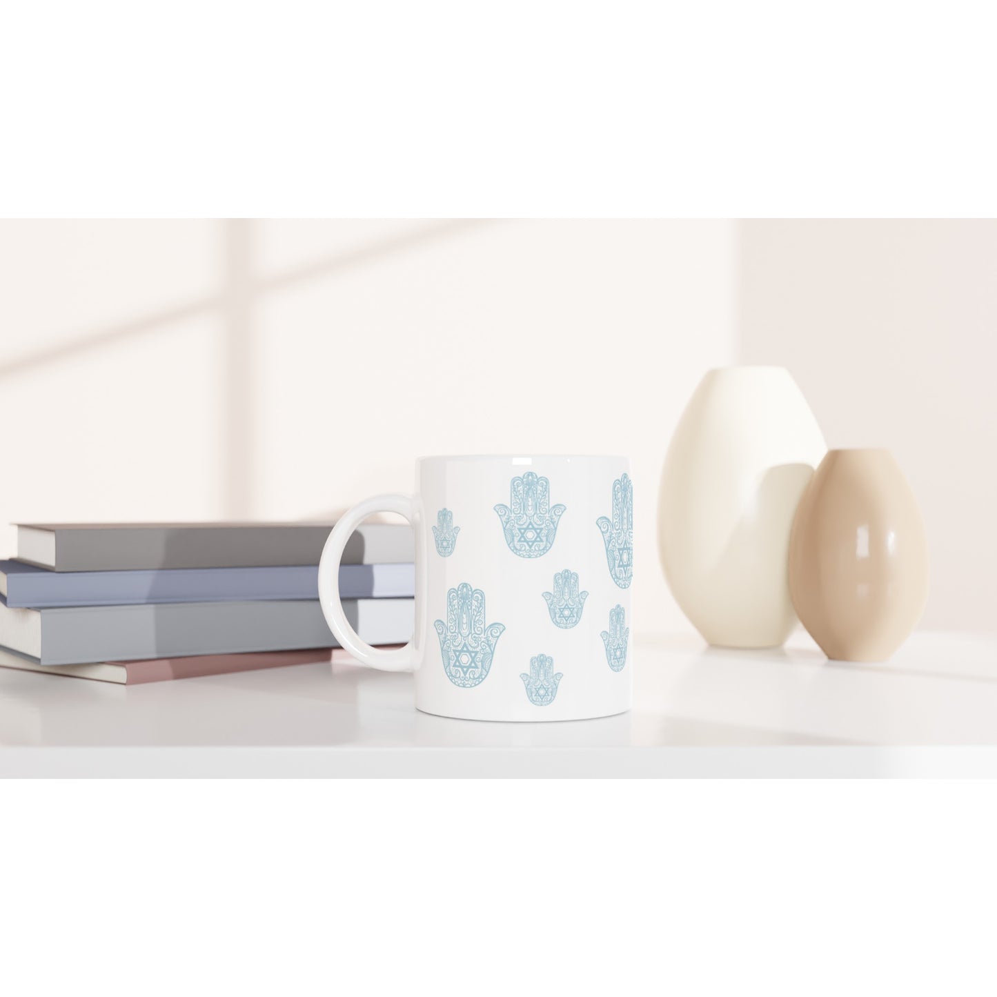Tales of Israel Mug: hamsa blue