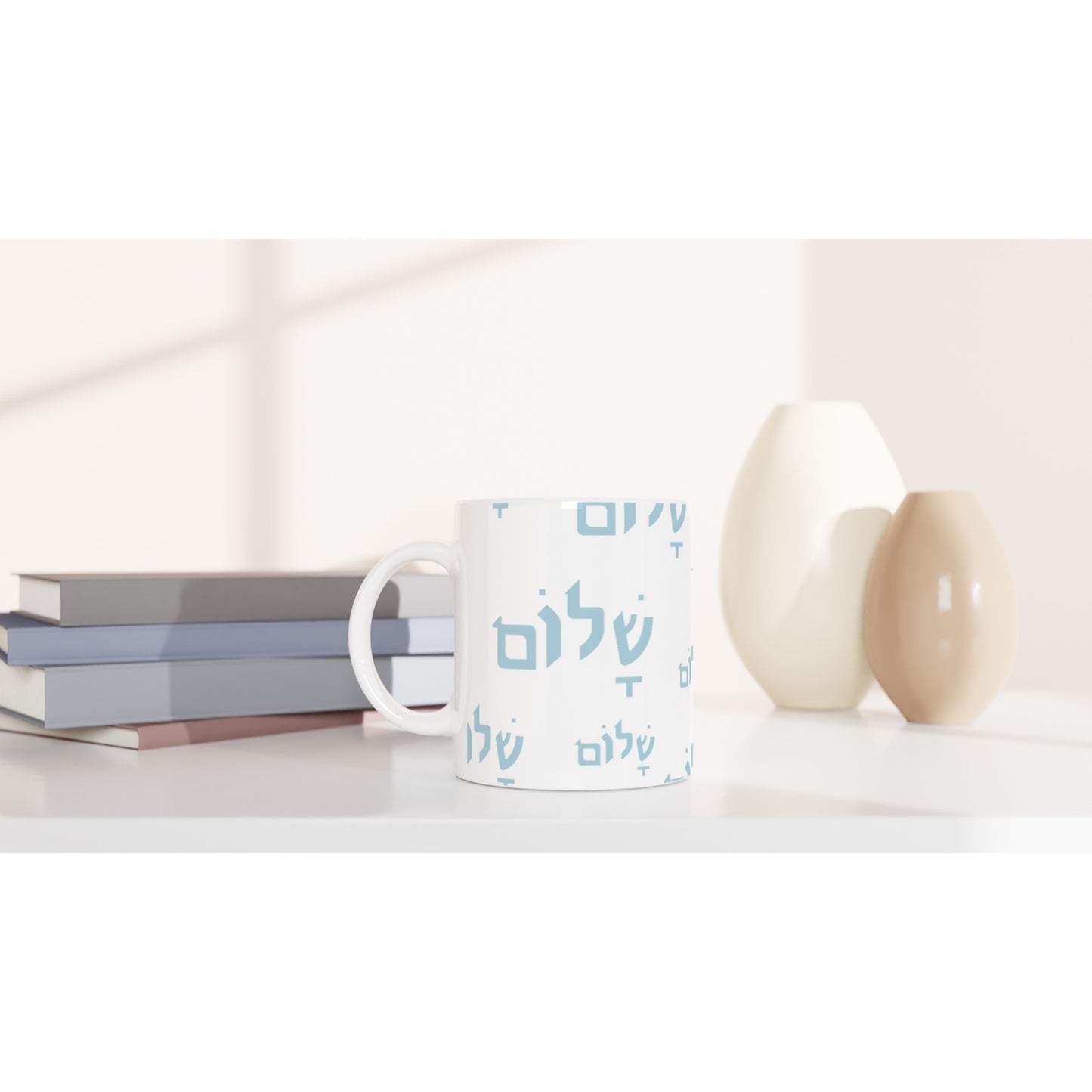 Tales of Israel Mug: shalom blue