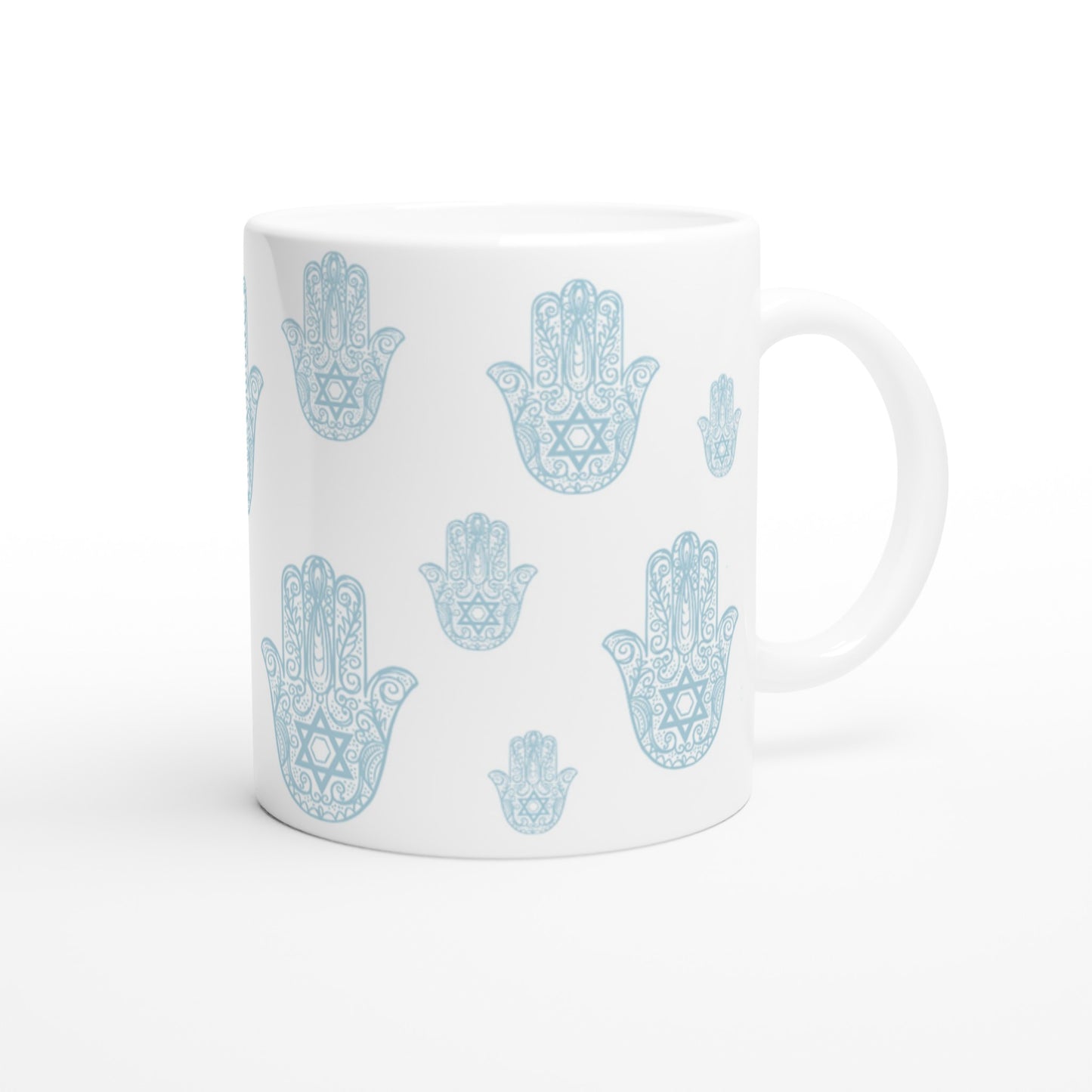 Tales of Israel Mug: hamsa blue