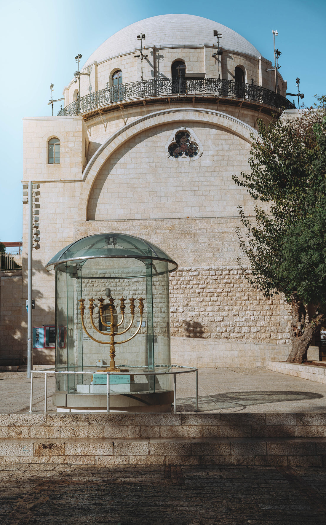Hurva Synagogue with Golden Menorah – Tales of Israel